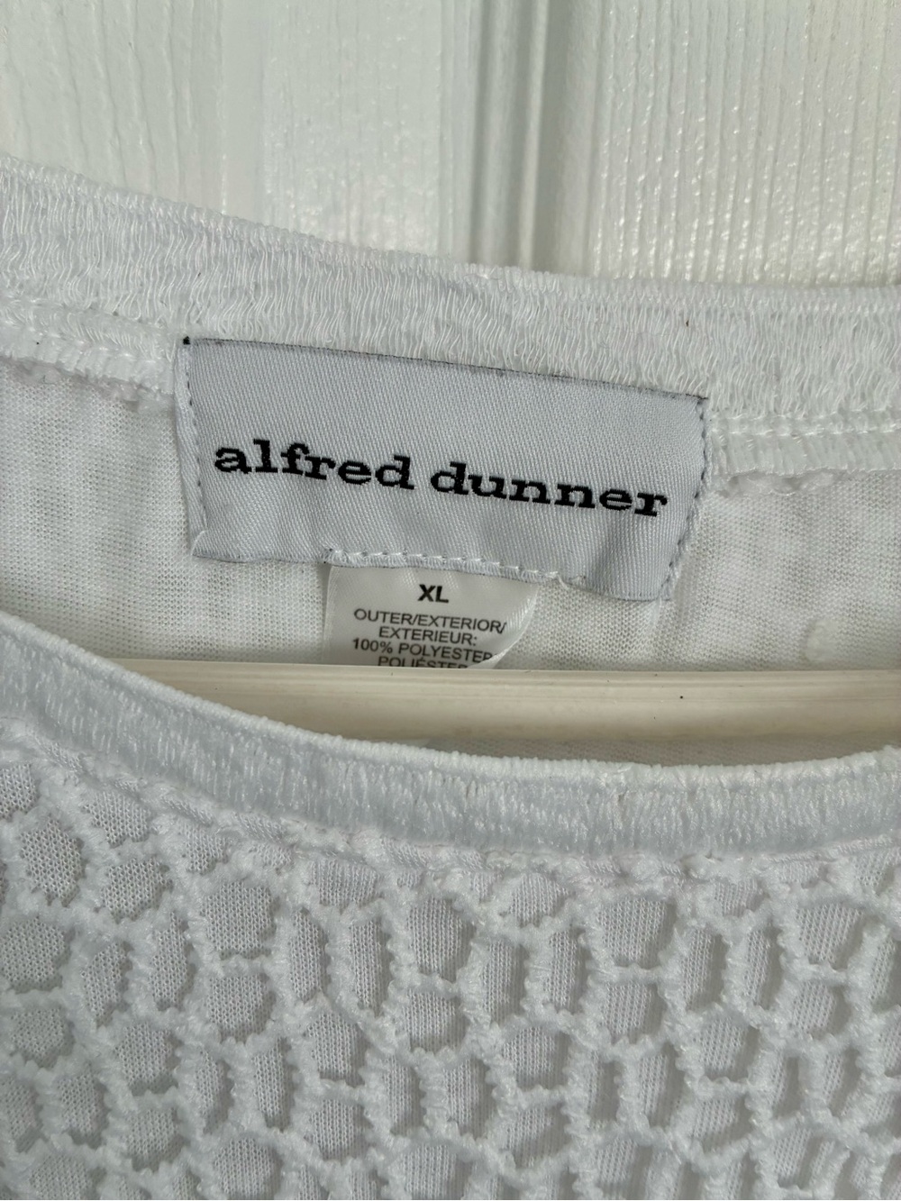 Alfred Dunner White Crochet Lace Tunic Top - Picture 2 of 4